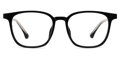 Vicki prescription oval female eyeglasses in acetate materials, front color black