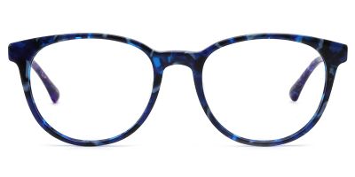 Vicki prescription oval female eyeglasses in acetate materials, front color blue